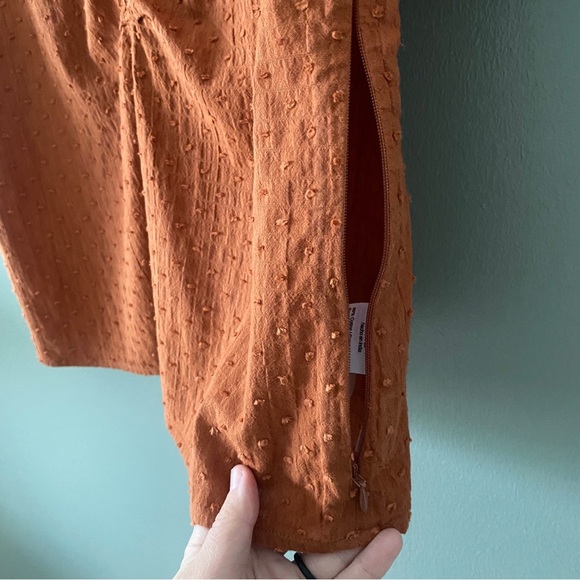 Madewell Puff-Sleeve Top in Clip Dot, Size 2, Warm Nutmeg Burnt Orange, Dots - Picture 9 of 13